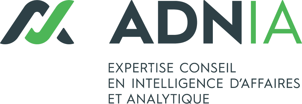 Logo with a green and black abstract symbol next to the text 